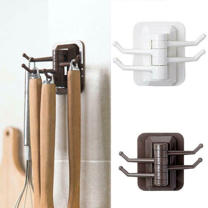 Self Adhesive Tri Hooks Kitchen Bath Room Wall Door Plastic Strong Sticky Holder