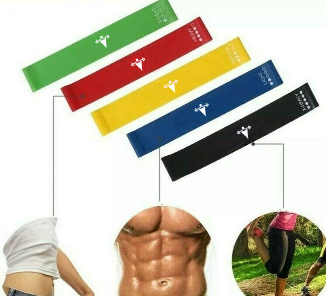 Set of 5 Exercise Workout CrossFit Fitness Yoga Booty Band