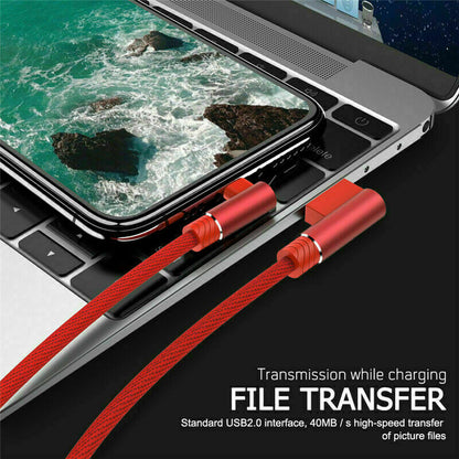 90 Degree Fast Charging Cable For IPhone IPad mini Charger Data Sync USB Lead UK