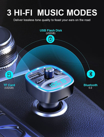 Bluetooth 5.0 Wireless Car FM Transmitter