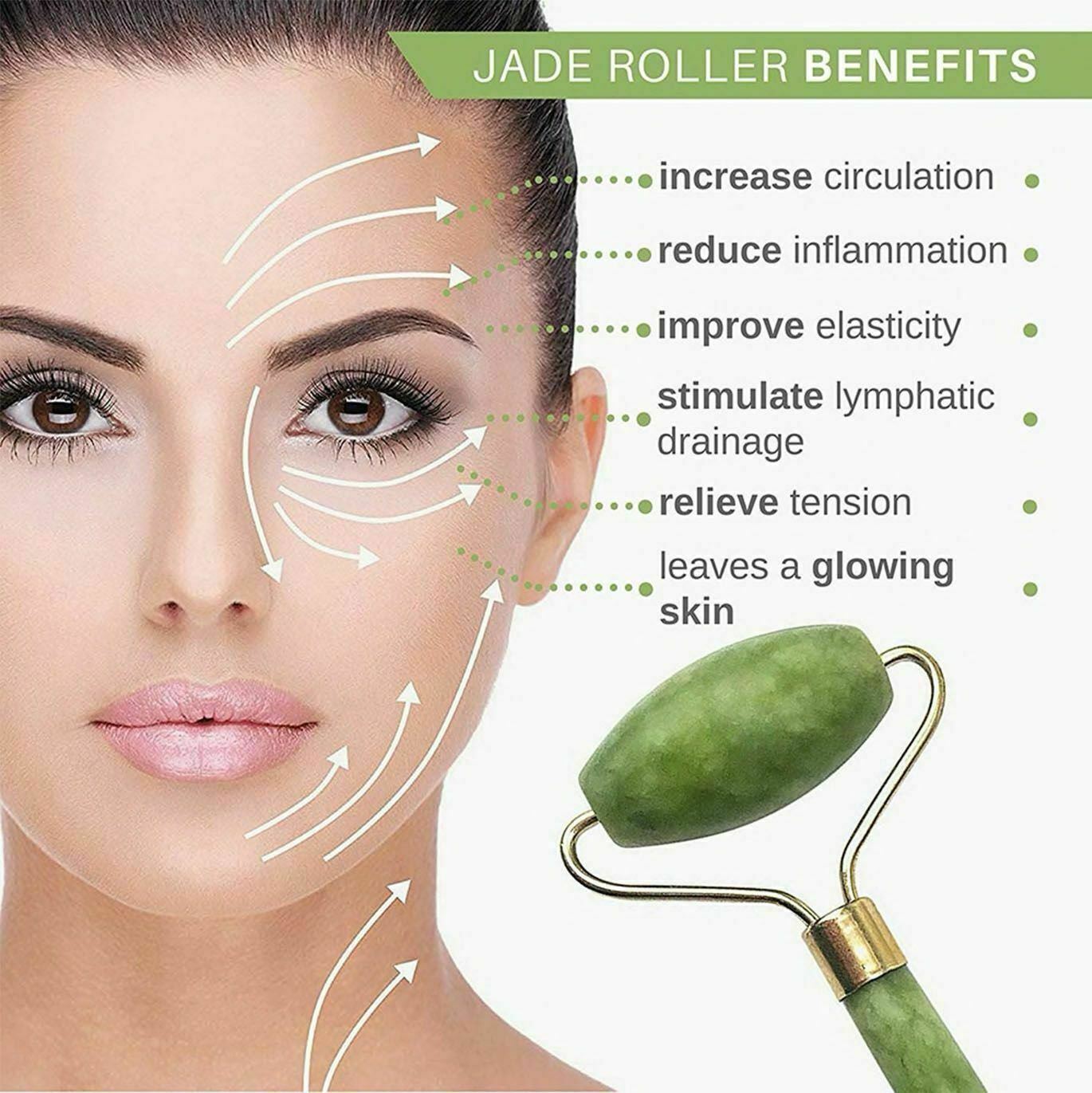 Jade Face Massage Roller Beauty Tool Facial Eye Neck Body