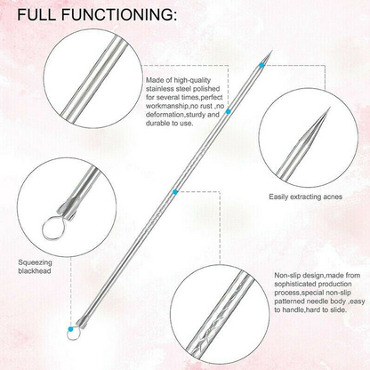 PIMPLE POPPER TOOL BLACKHEAD REMOVER KIT SPOT ACNE COMEDONE EXTRACTOR COMEDON