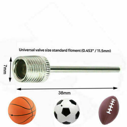 Football Pump Ball Needle Air Pin Adapter Valve Inflator Rugby Soccer Basketball