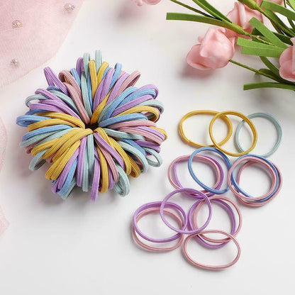 50 PCS Snag Free Thick Elastic Hair Bands Bobbles Band School Ponytail UK SELLER