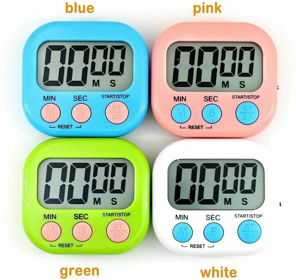 Kitchen Egg Cooking Magnetic Timer Clock Stopwatch Large LCD Digital Loud Alarm