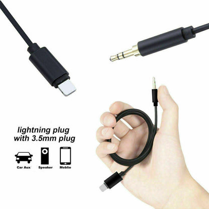 1M 8-pin to Aux Male Jack 3.5mm Audio Adapter Cable For iPhone