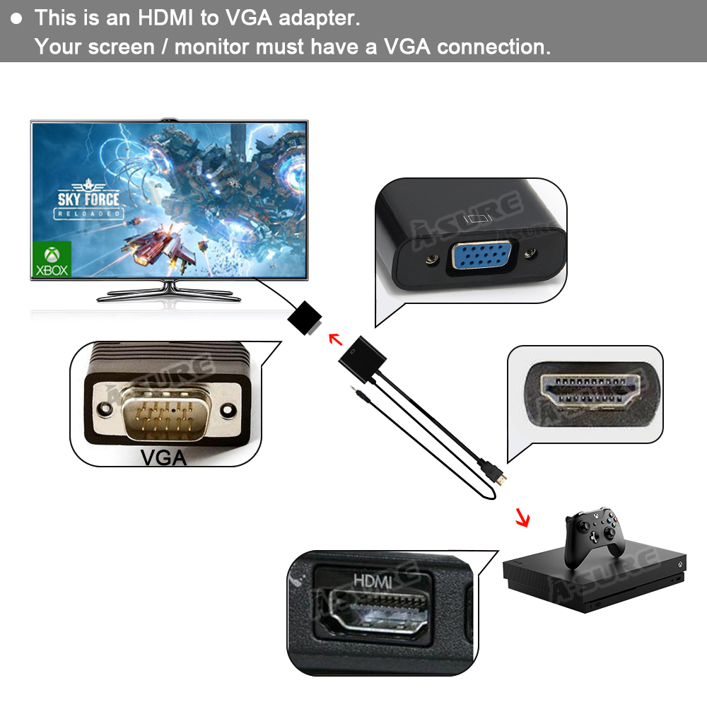 HD HDMI INPUT to VGA OUTPUT HDMI to VGA