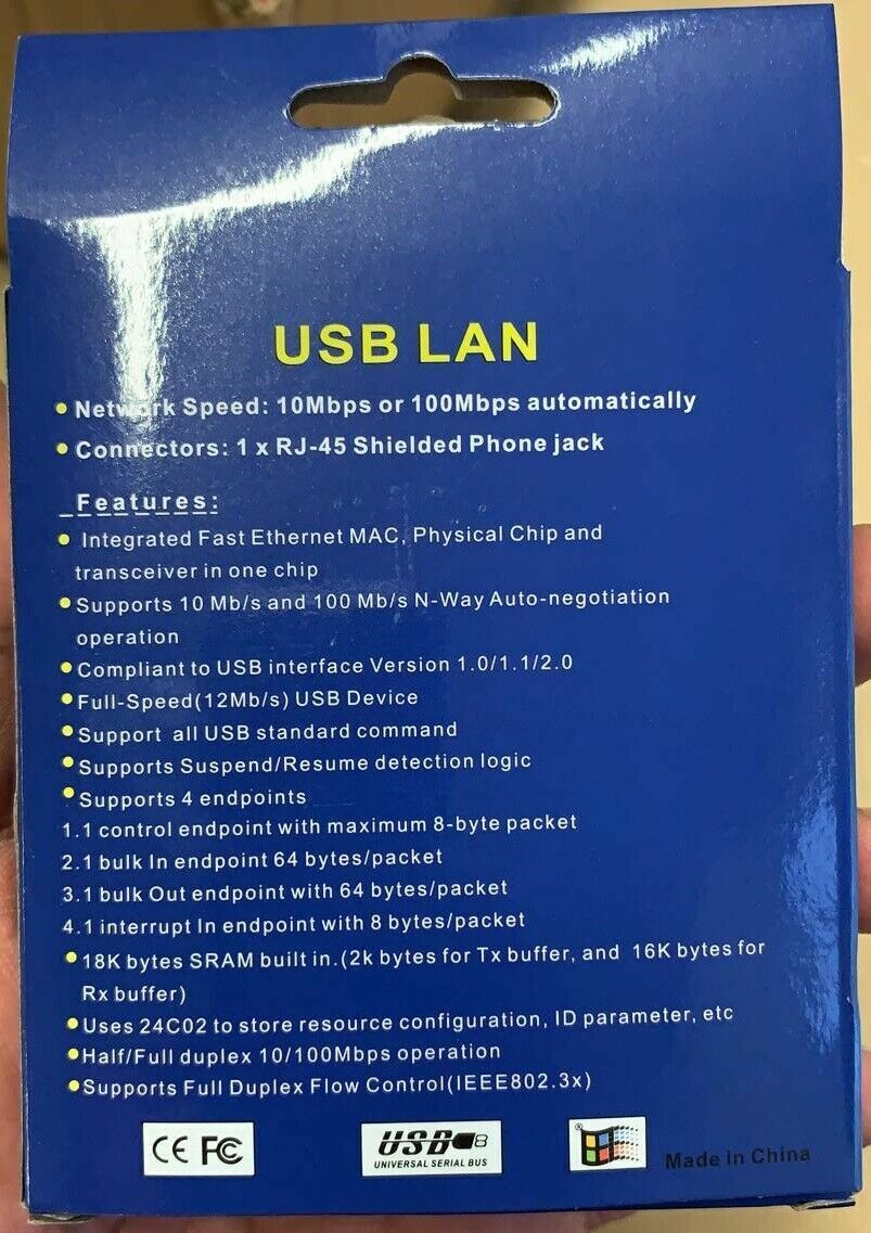 Ethernet RJ45 Connector To USB