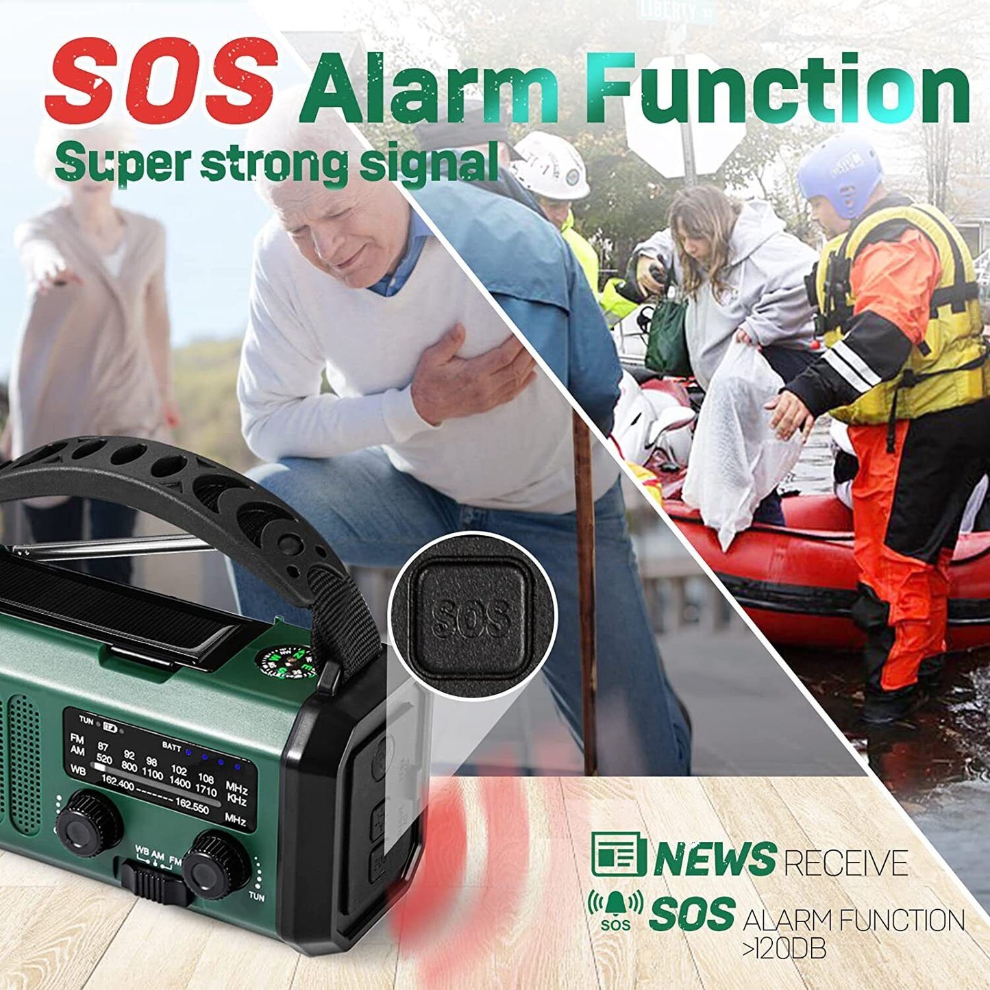 Portable Solar Dynamo Hand Crank Weather Radio