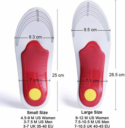 Orthotic Insoles for Arch Support Plantar Fasciitis Flat Feet Back Heel Pain