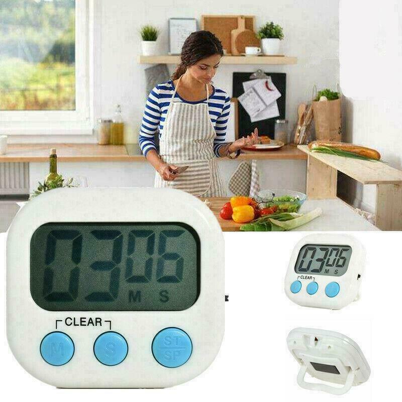 Kitchen Egg Cooking Magnetic Timer Clock Stopwatch Large LCD Digital Loud Alarm