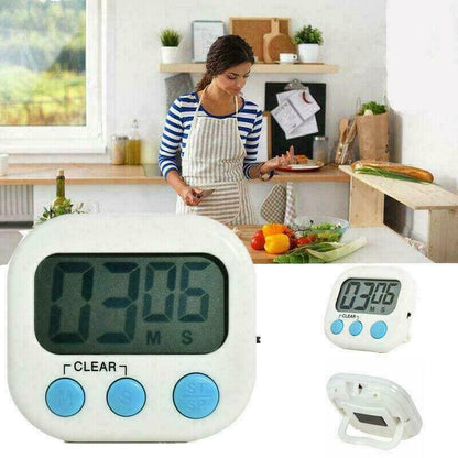 Kitchen Egg Cooking Magnetic Timer Clock Stopwatch Large LCD Digital Loud Alarm