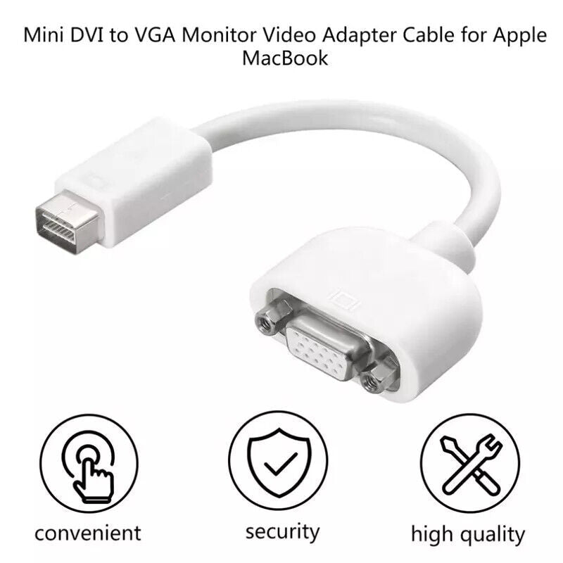 Mini DVI Port to VGA Adapter for Apple iMac MacBook Mac Display Monitor Projector