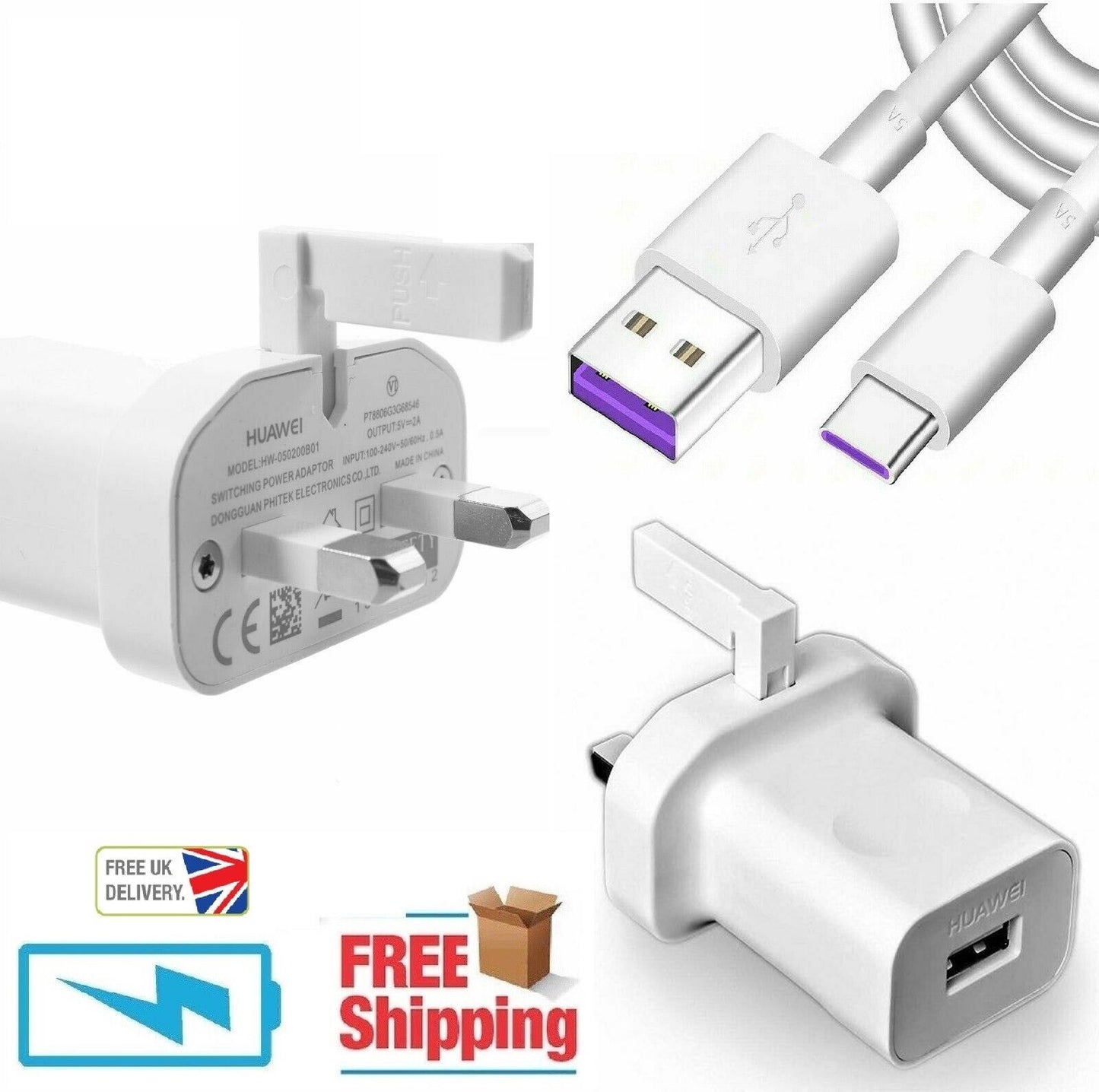 Huawei P30 P20 Lite-Pro Type C Cable & Fast Charger