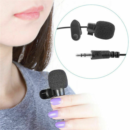 Mobile Mic For Microphone Phone Mini 3.5mm Lapel Lavalier Clip-on Recording UK