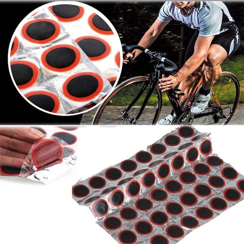 48PCS RUBBER PUNCTURE PATCHES BICYCLE BIKE TIRE TYRE TUBE REPAIR PATCH KIT