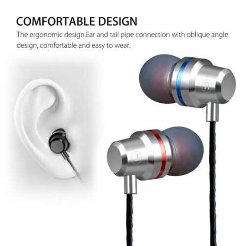 3.5mm Wired Headphone Super Heavy Bass Headset Earphone Stereo Earbuds With Mic