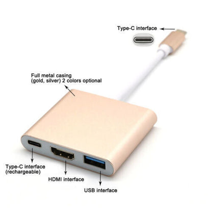 3 in1 Type C to USB-C 4K HDMI USB 3.0 Hub