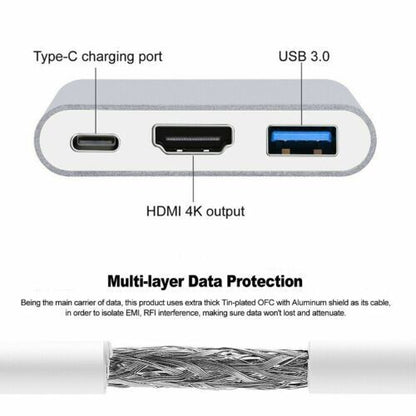 3 in1 Type C to USB-C 4K HDMI USB 3.0 Hub