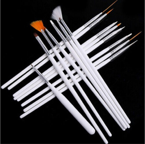 15 UV GEL & Acrylic Nail Art Design Dotting Painting Pen Polish Brush Set